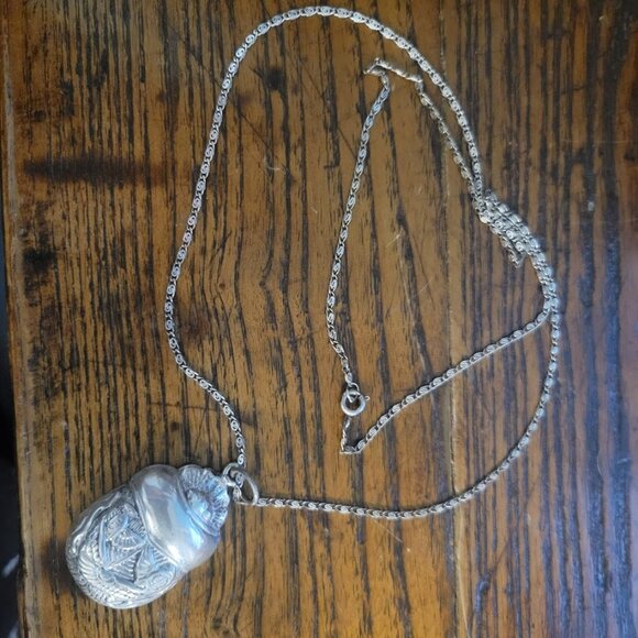Source Unknown Jewelry - Egyptian Scarab Pendant with Silver tone Metal